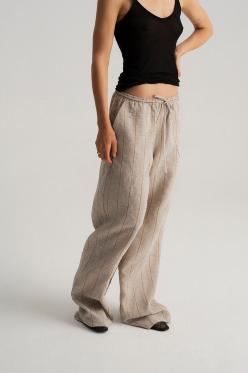 Spodnie Taya Linen Sand - obrazek 5