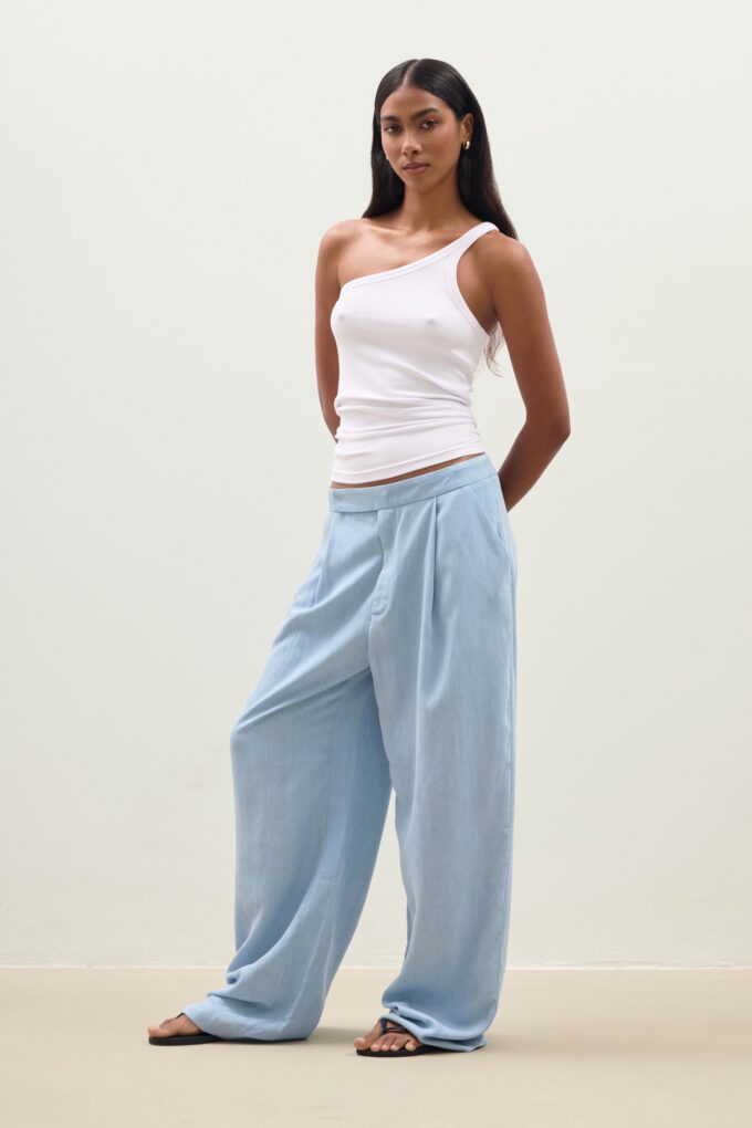 Top Asymetric Rib White