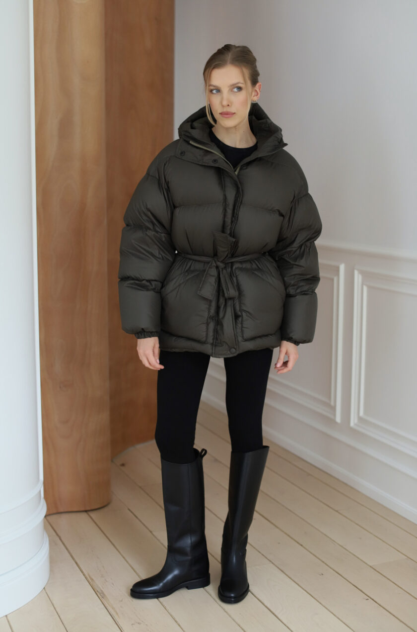 Premium Kurtka Puchowa Khaki - obrazek 2
