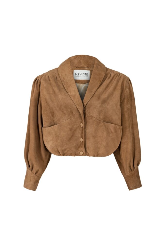 Envie Retro It Girl Jacket in Mocha Mousse Suede