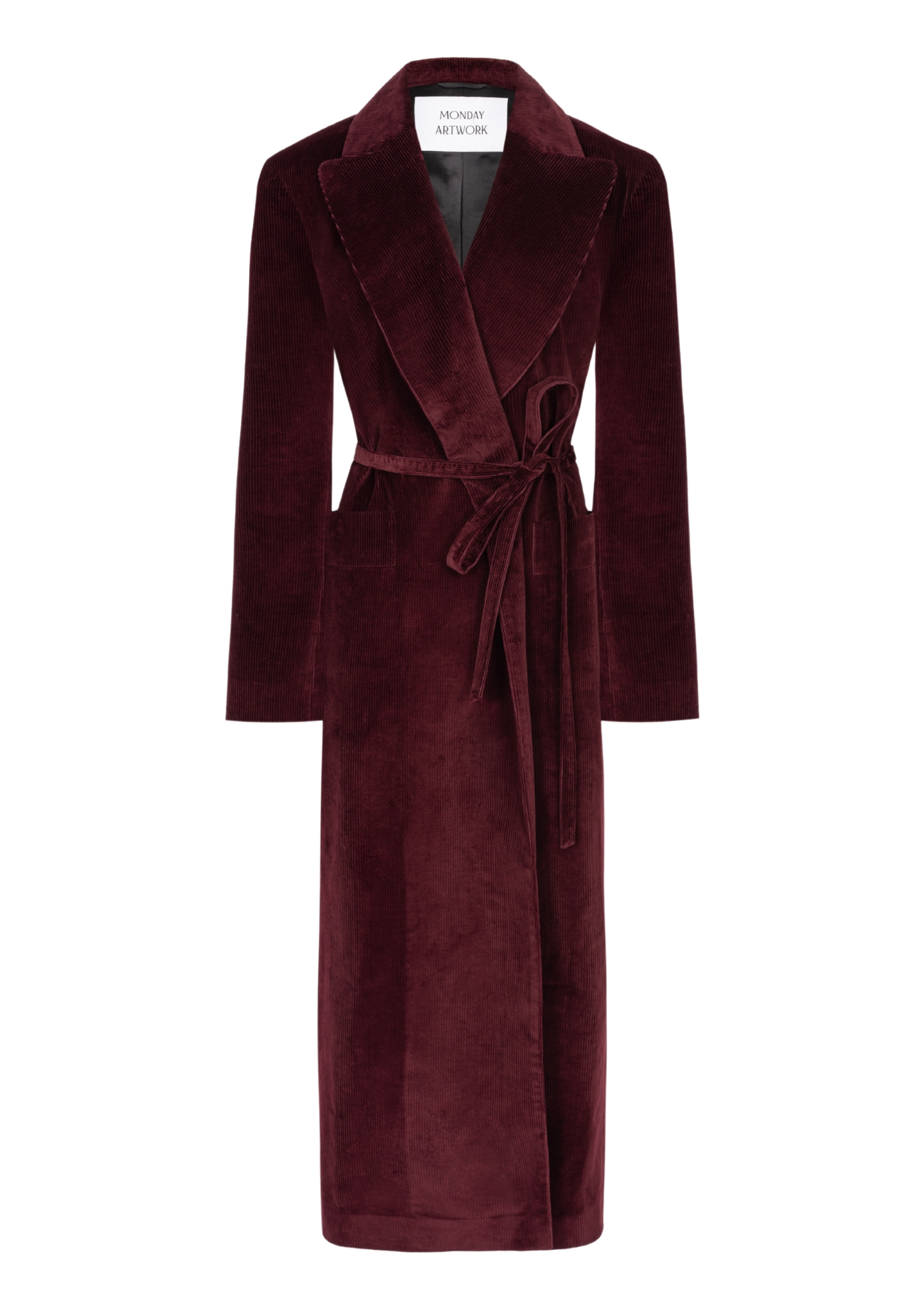 Penelope Burgundy Corduroy Trench Coat