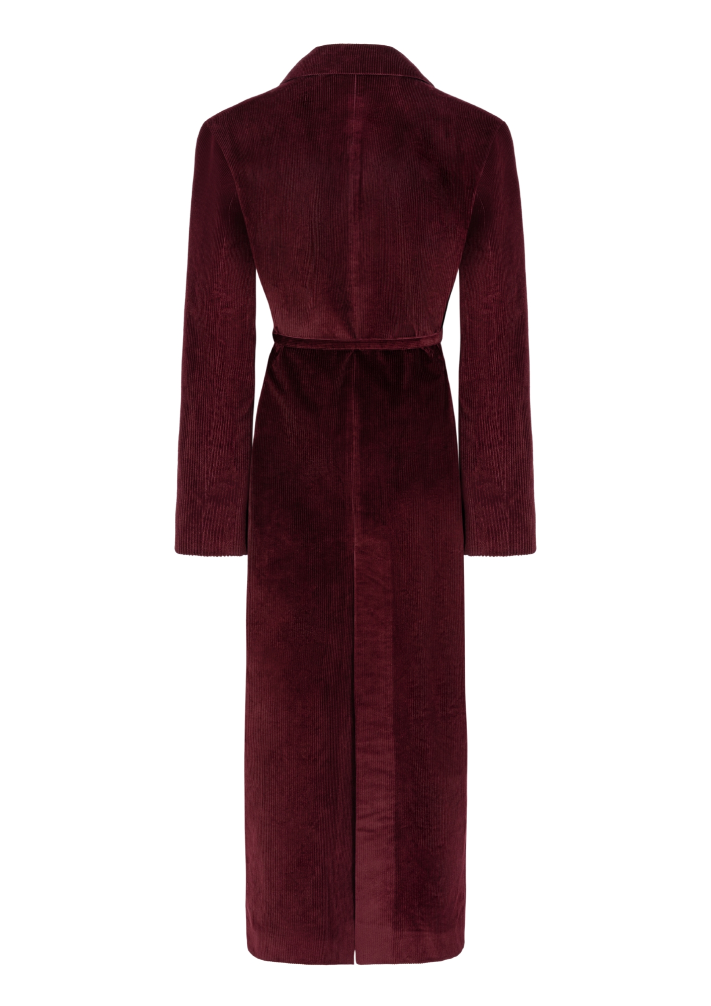 Penelope Burgundy Corduroy Trench Coat - obrazek 2