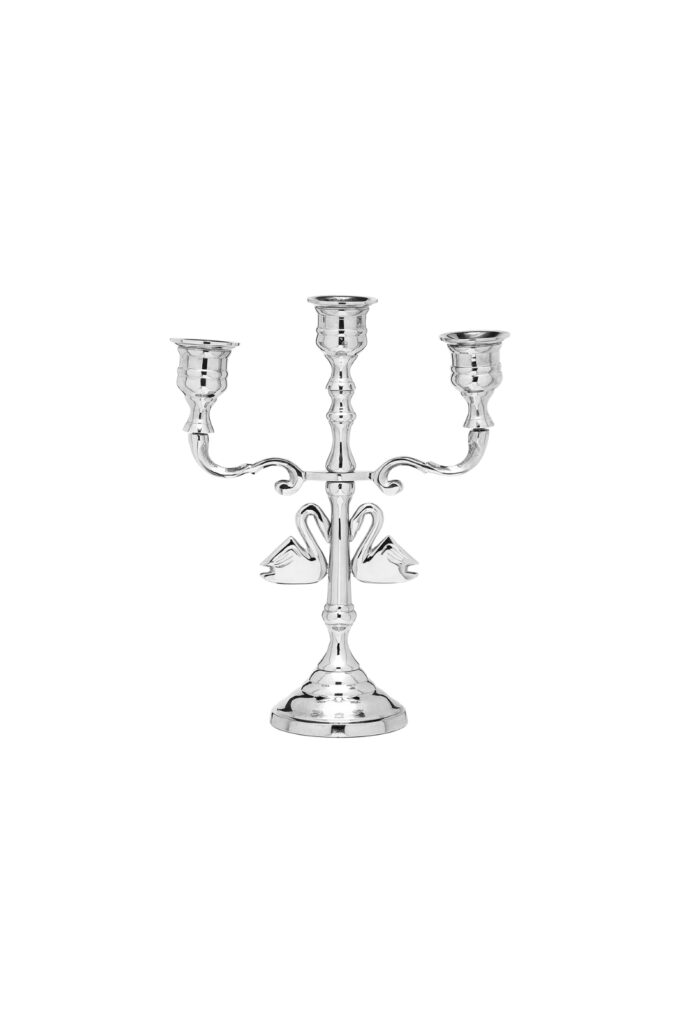 Argent Swans Candle Holder