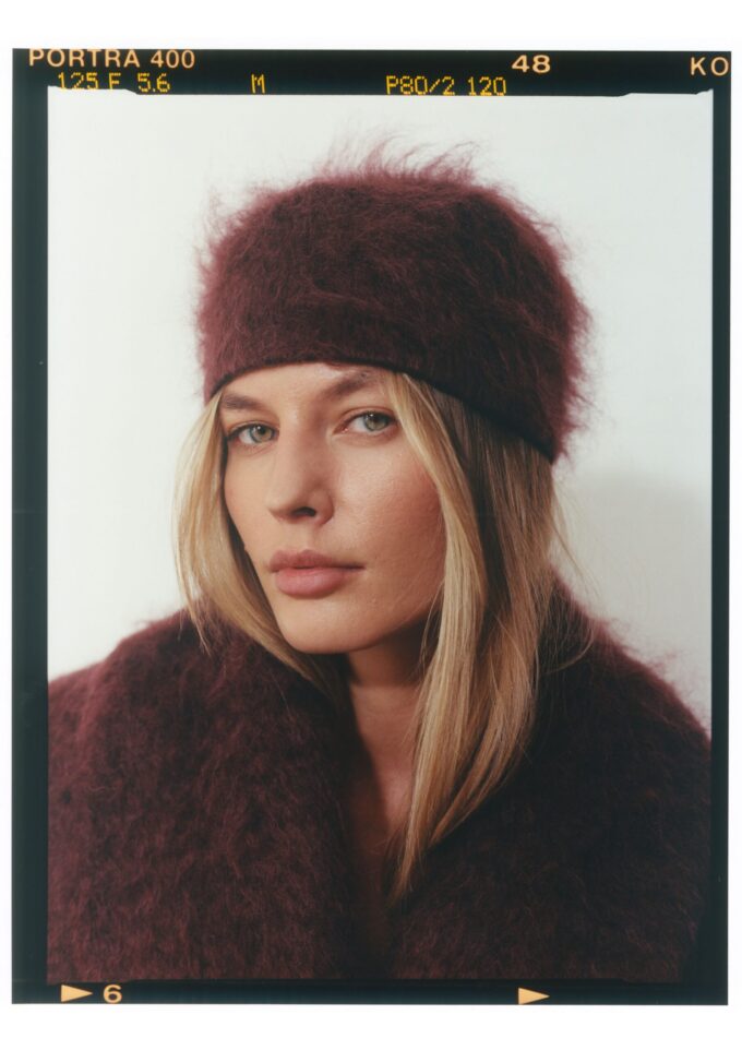 Lea Mohair Burgundy Coat