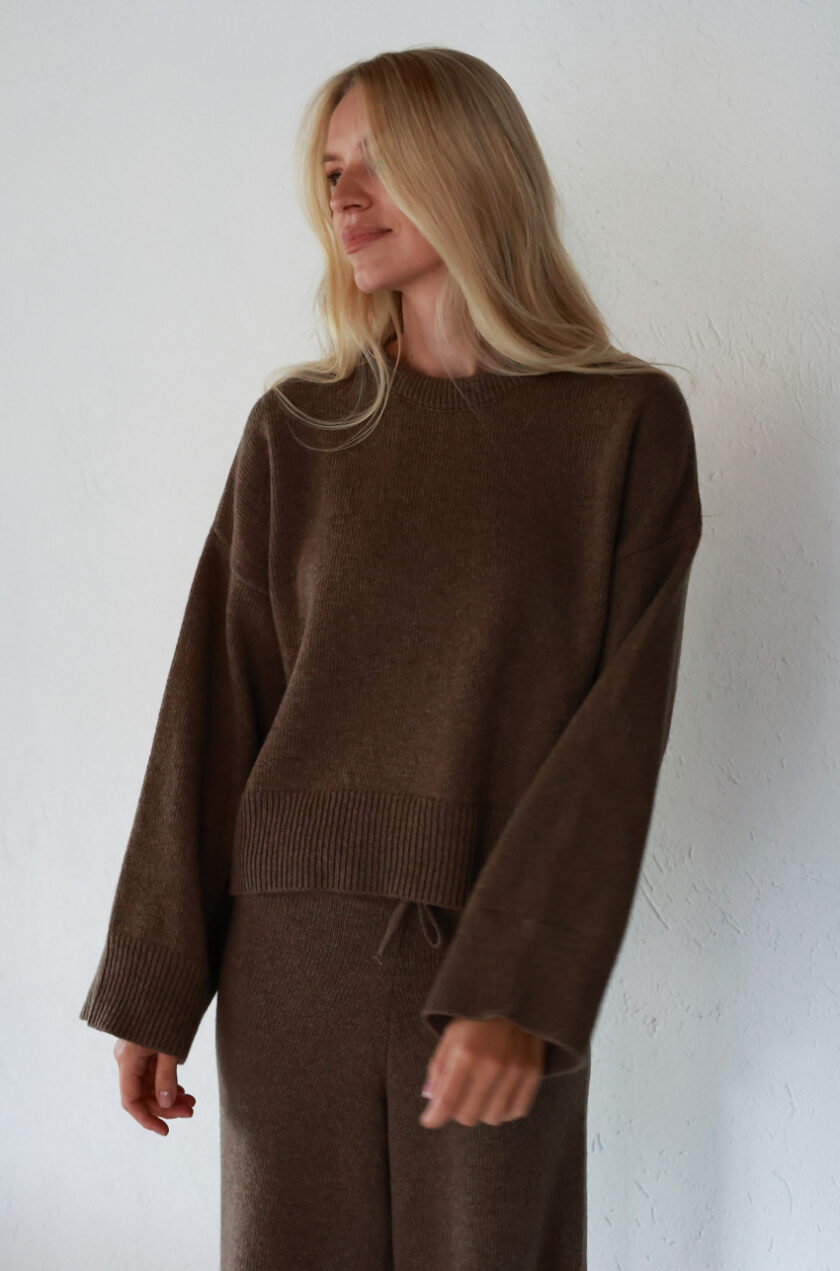 Premium Sweter Halifax Brązowy - obrazek 3
