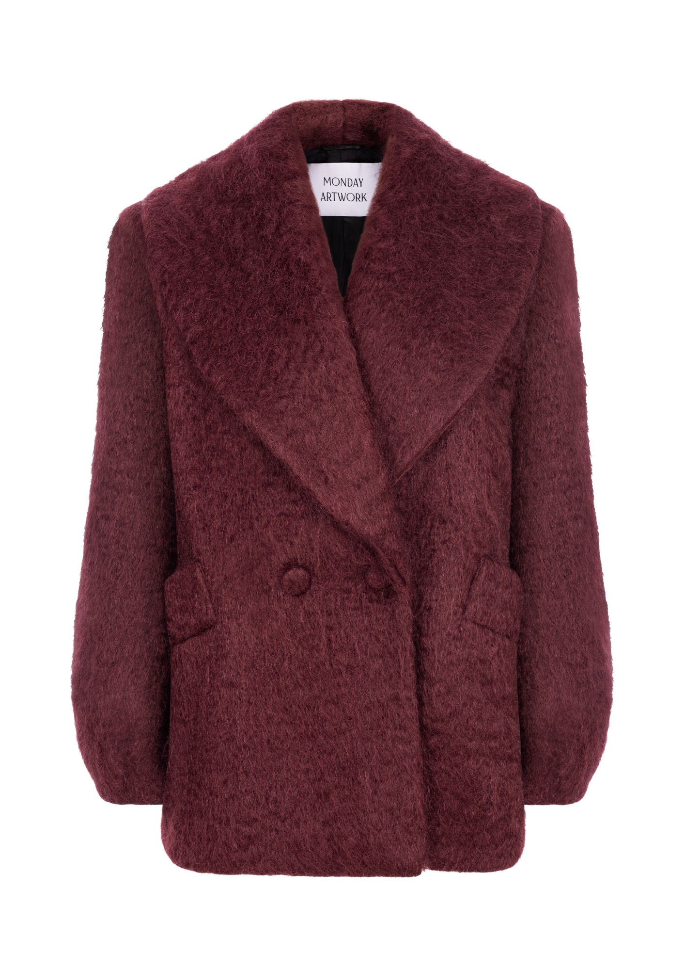 Lea Mohair Burgundy Coat