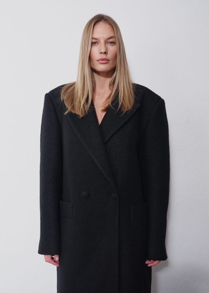 Rowan Black Wool Coat
