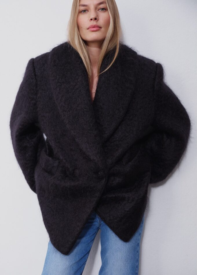 Lea Mohair Black Coat