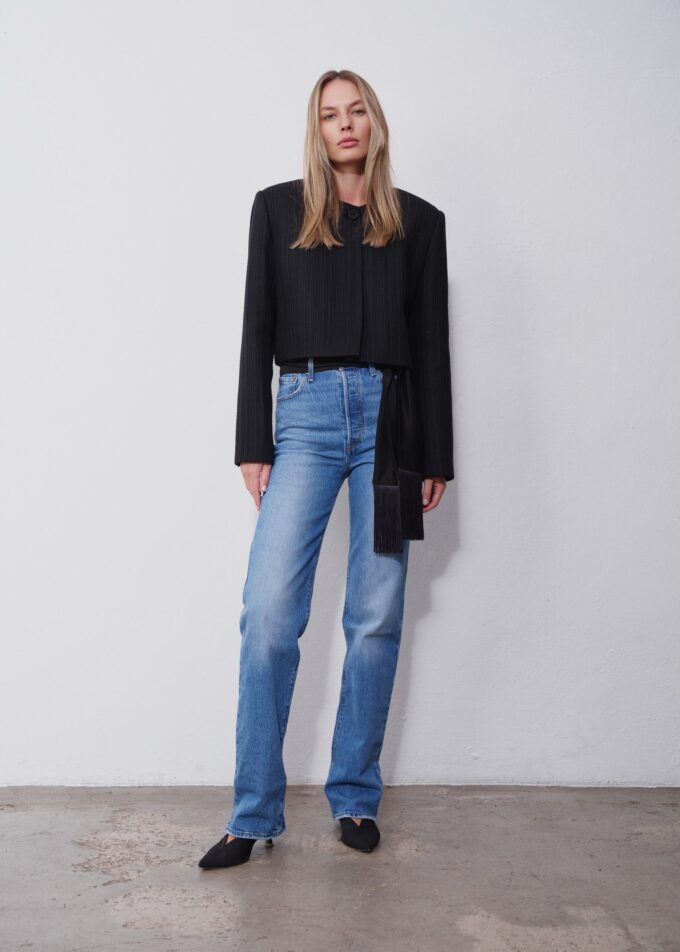 Clara Black Cropped Blazer