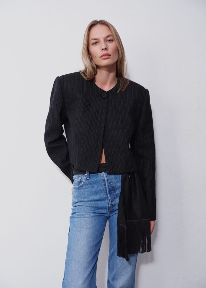 Clara Black Cropped Blazer