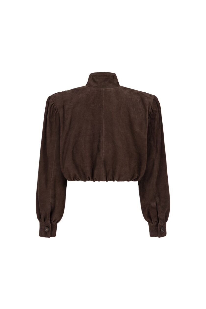 Enchanté Retro in Girl Cropped Jacket in Chocolate Brown - obrazek 2