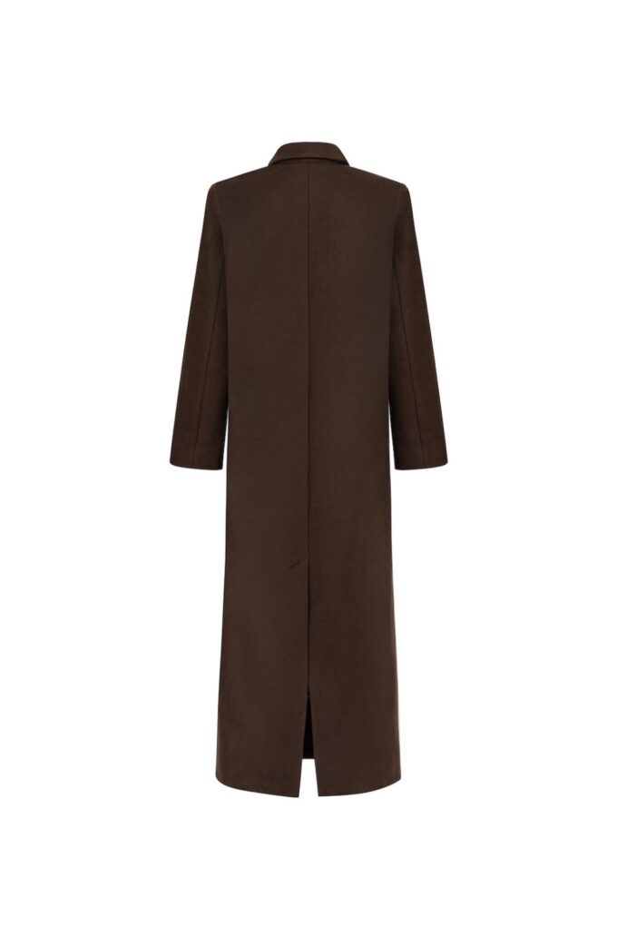 Jalousie Straight Coat in Chocolate