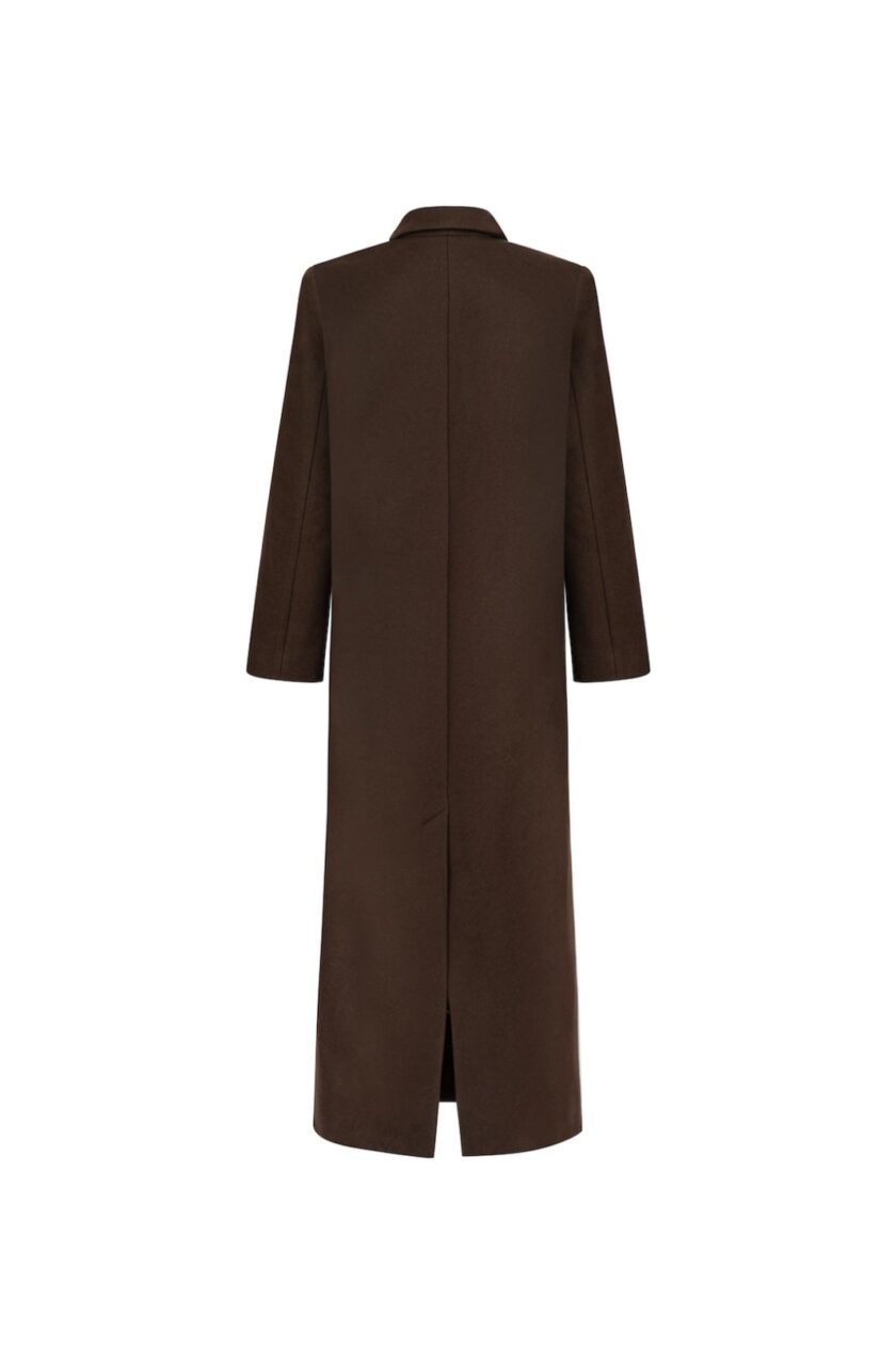 Jalousie Straight Coat in Chocolate - obrazek 2