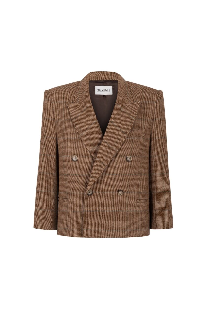 Gentil Boxy Blazer Houndstooth Check
