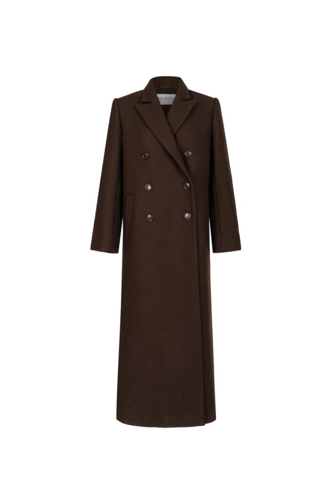 Jalousie Straight Coat in Chocolate