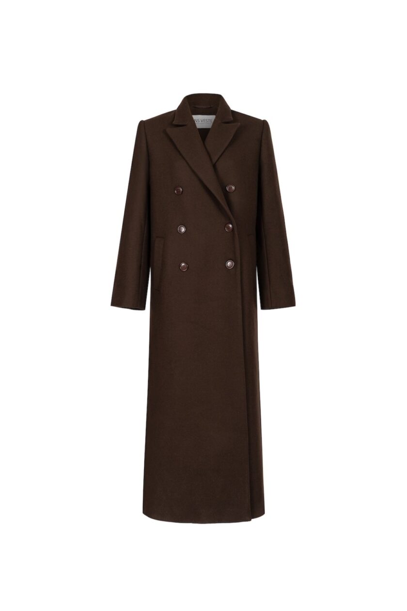 Jalousie Straight Coat in Chocolate
