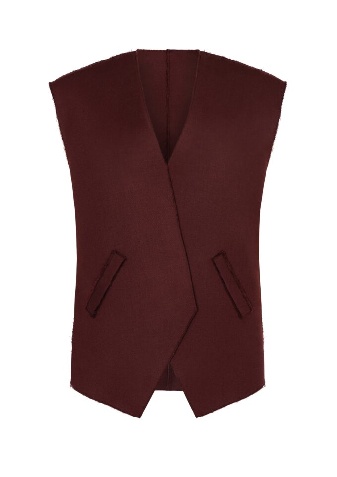 Edith Burgundy Oversized Vest