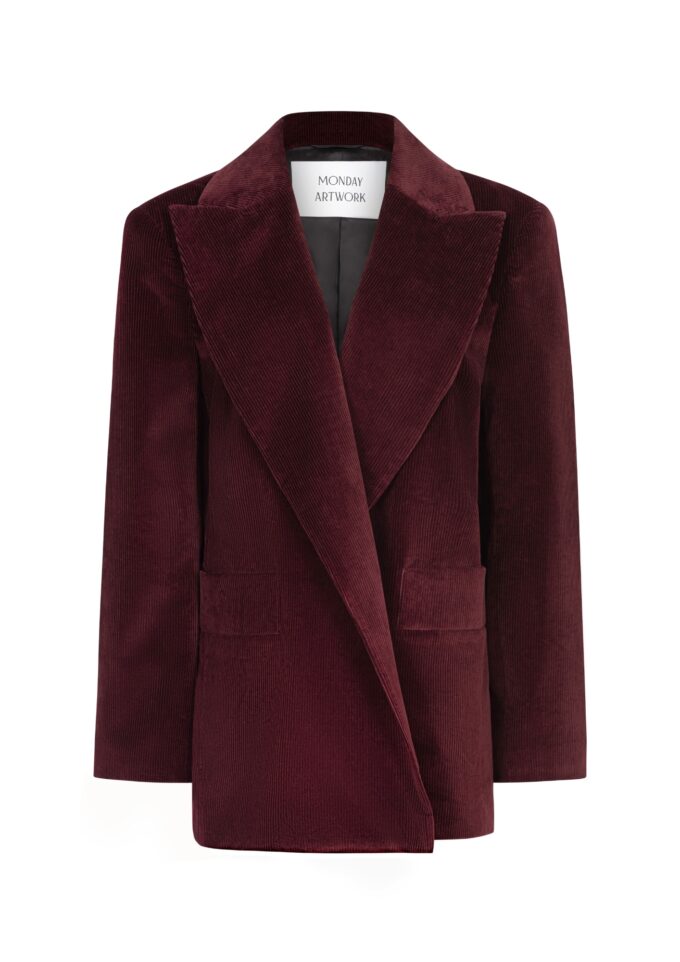 Alma Burgundy Corduroy Blazer