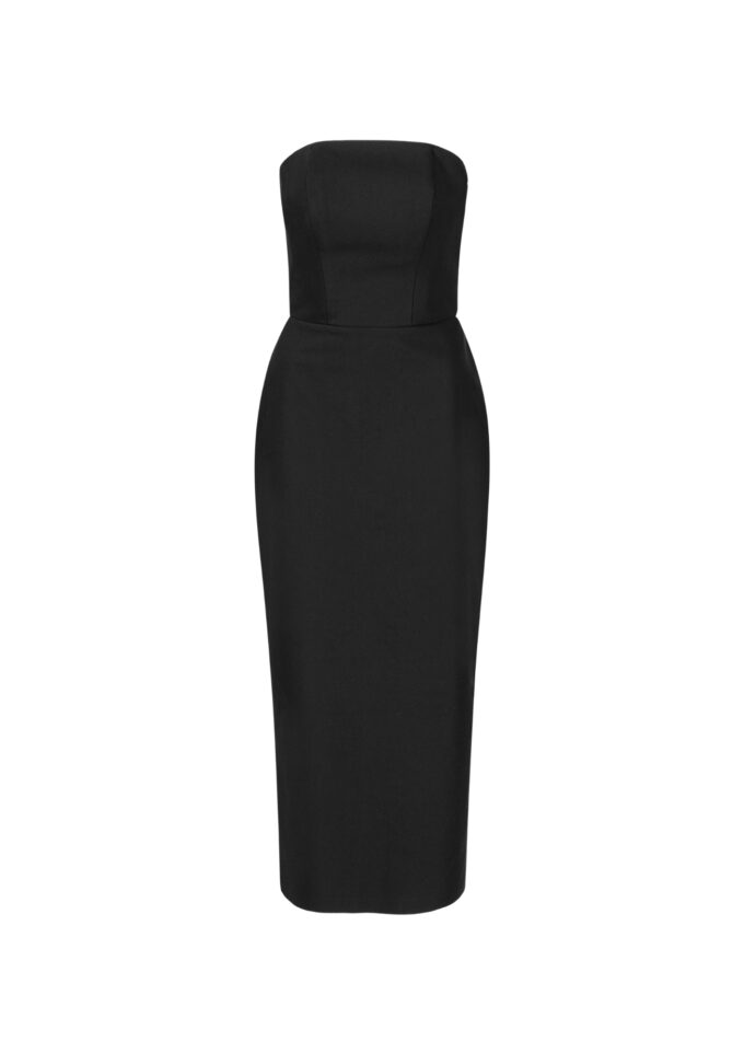Dominique Black Midi Dress
