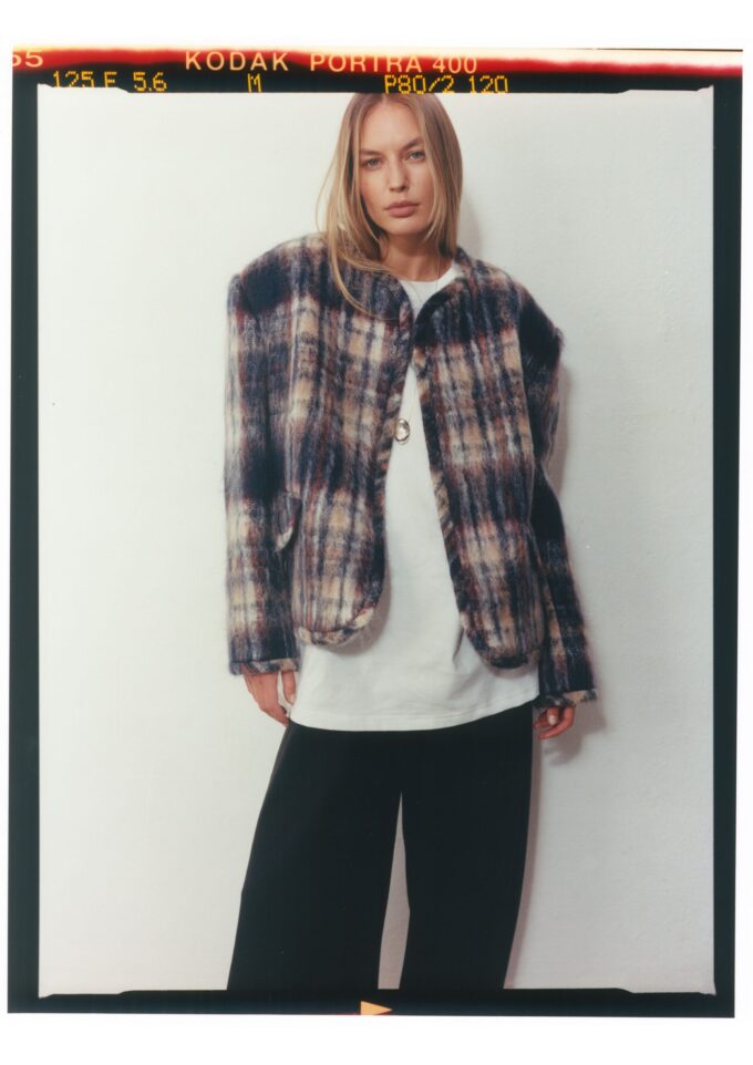 Franny Mohair Tartan Jacket