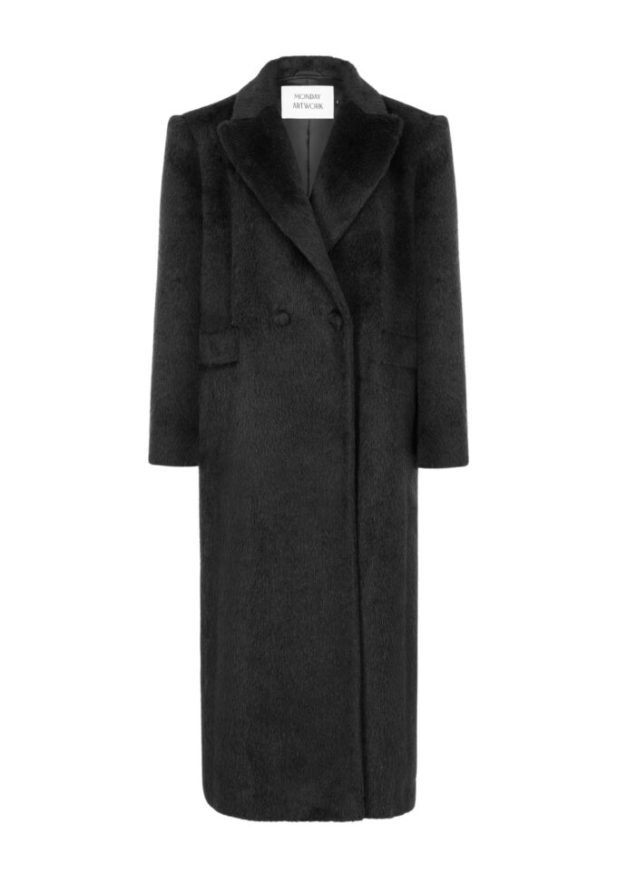 Ruben Black Alpaca Coat