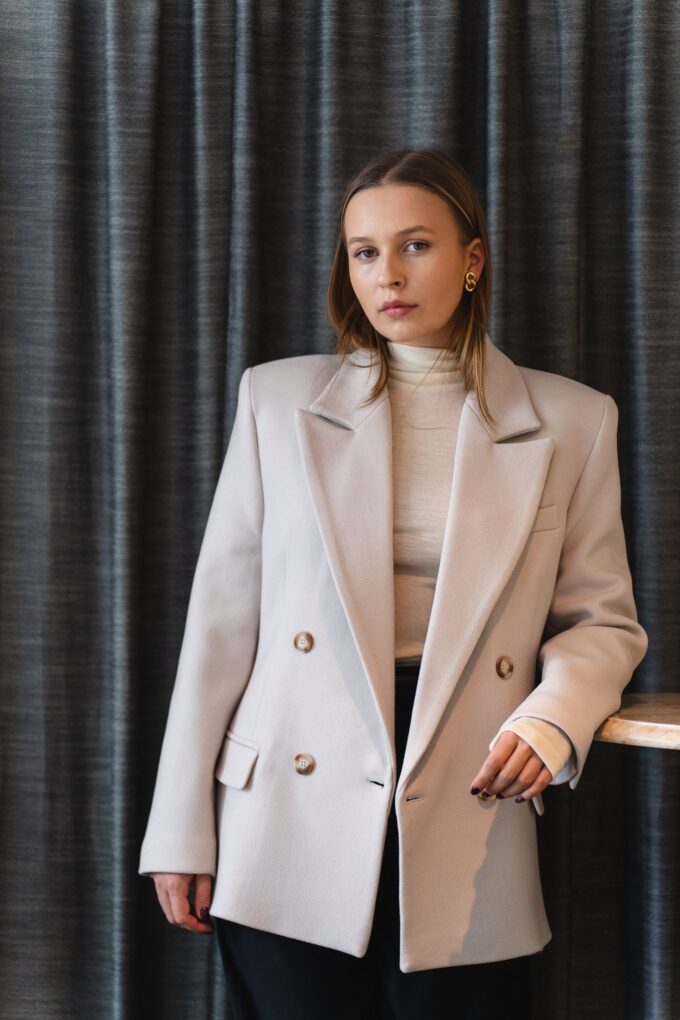 Kurtka Wełniana 01 Krem