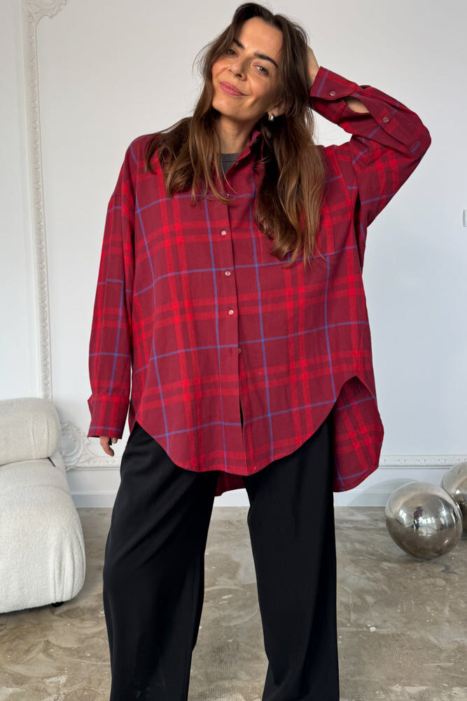 Koszula Calm Oversize Red Blue