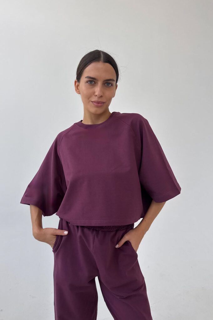 T-shirt Short Chillout Mauve Wine