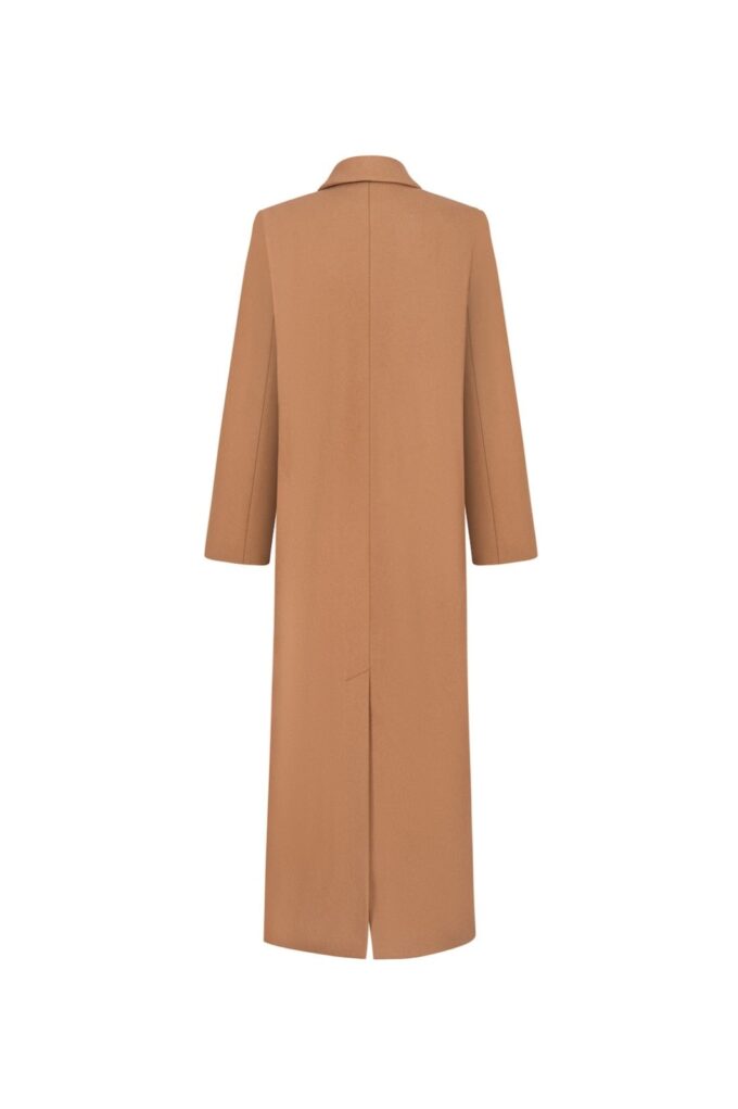 Jalousie Straight Coat in Caramel