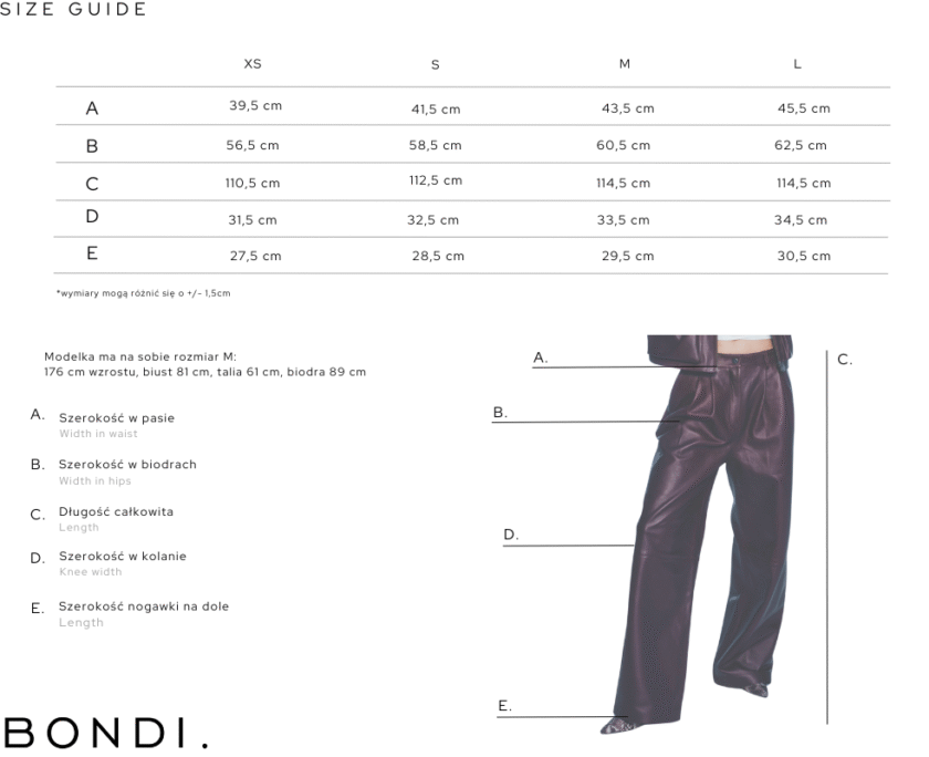Spodnie Blair Leather Wine - obrazek 8