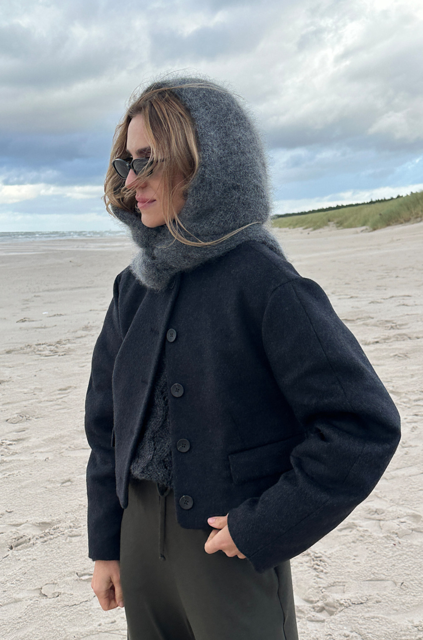 Kaptur z Szalikiem Szary - obrazek 5