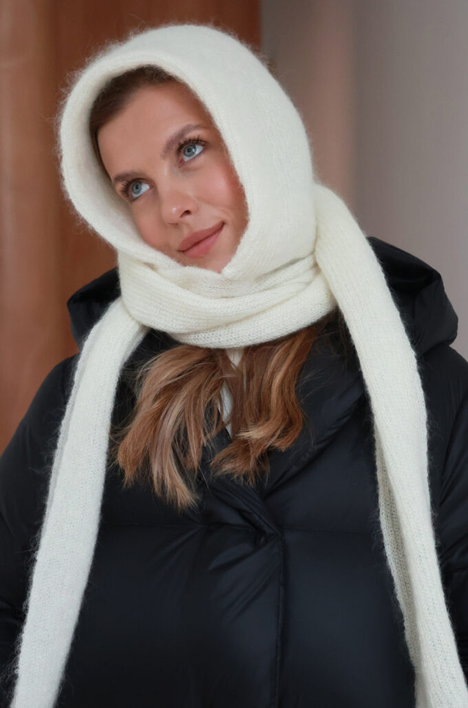 Kaptur z Szalikiem Ecru