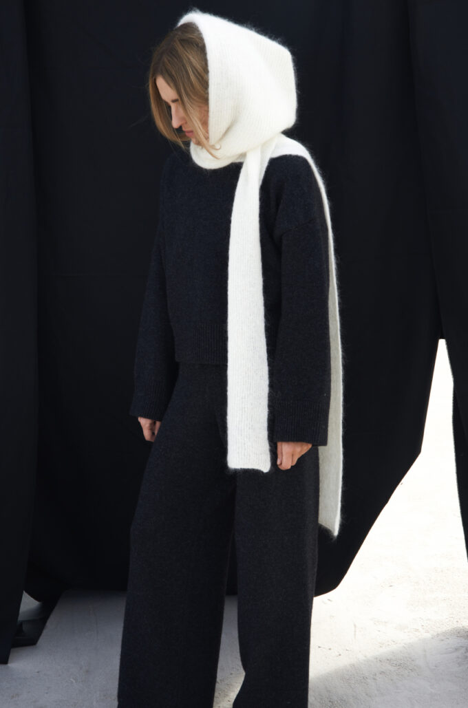 Kaptur z Szalikiem Ecru