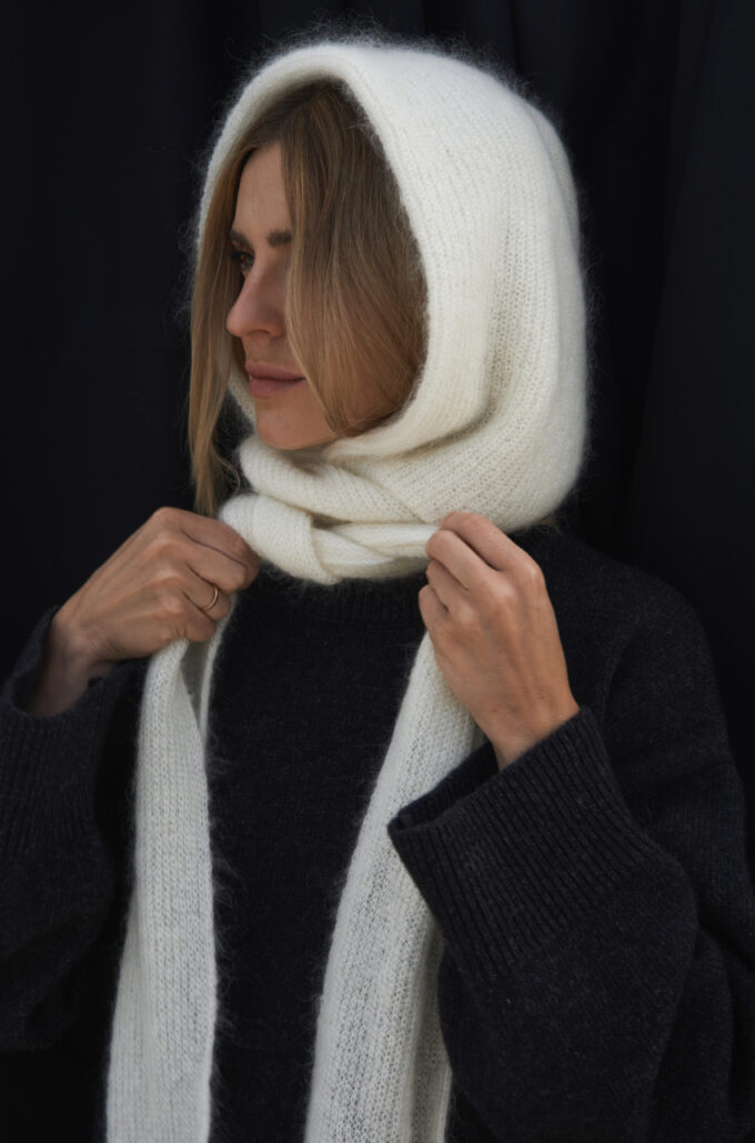 Kaptur z Szalikiem Ecru