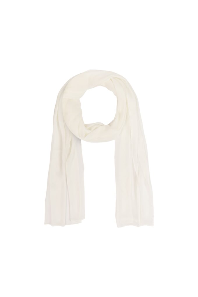 Bella White Silk Scarf