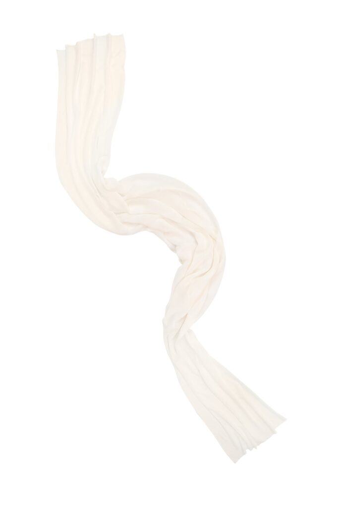Bella White Silk Scarf