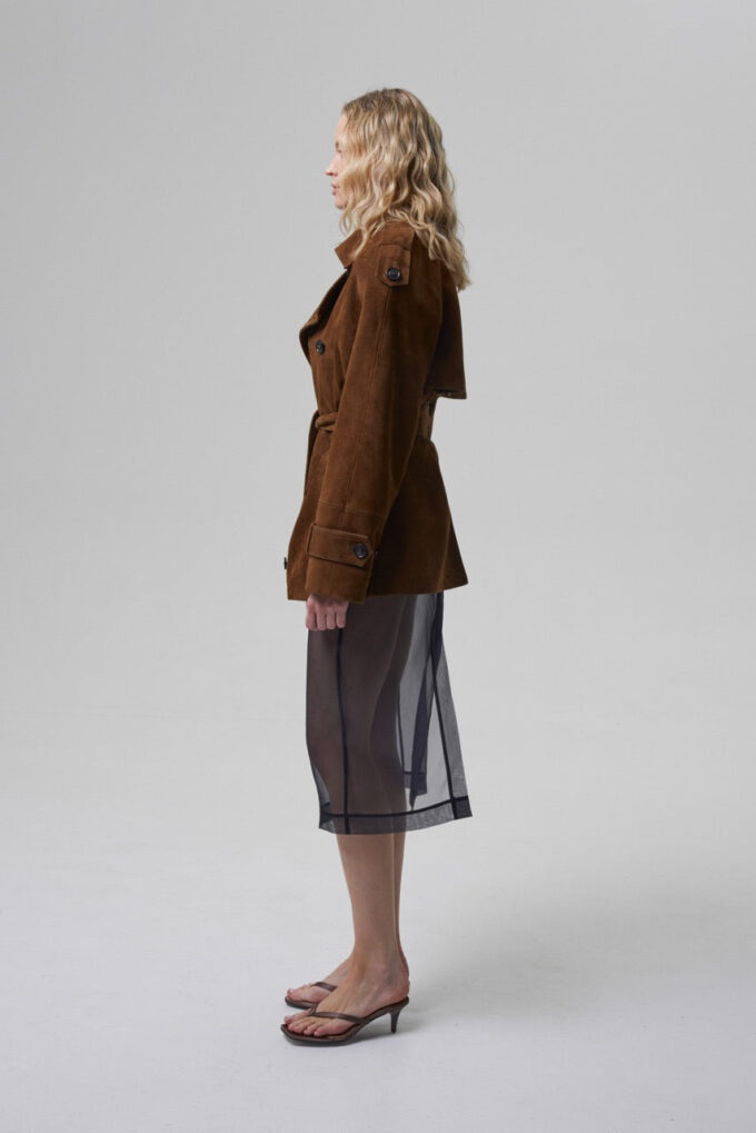 Bonheur Short Belted Suede Jacket