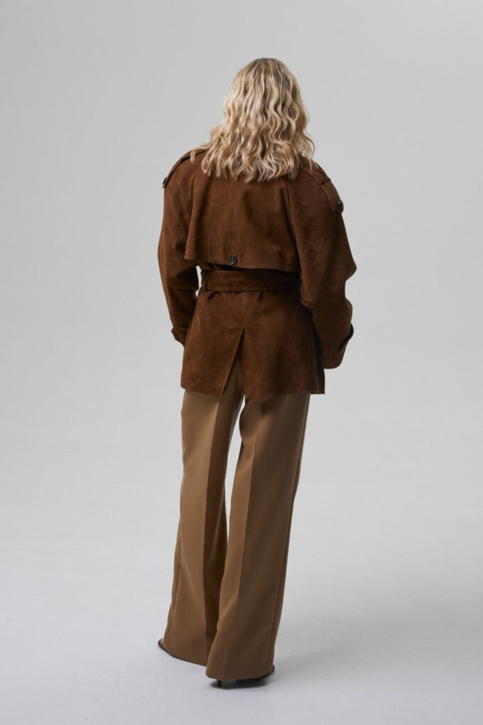 Bonheur Short Belted Suede Jacket