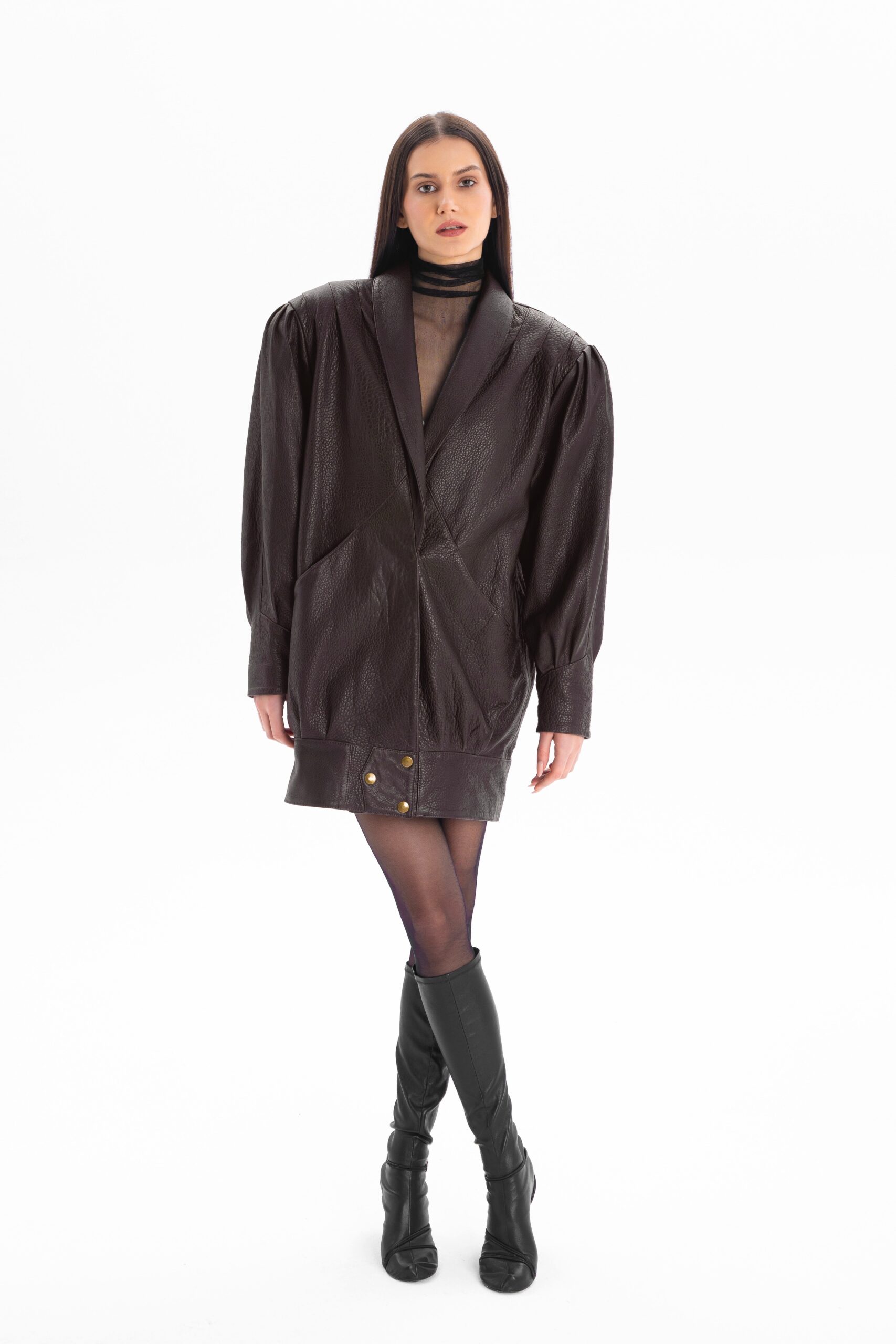 Passion Retro It Girl Jacket in Chocolate Texture - obrazek 5