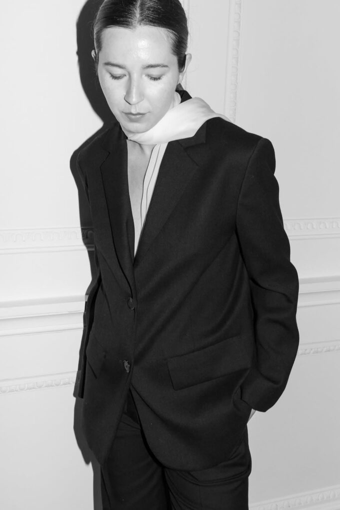 Bella White Silk Scarf