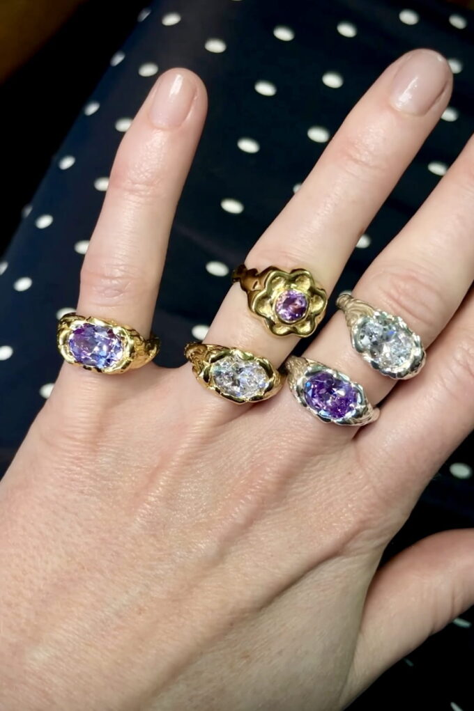 Pierścionek złocony Xanadu Lavender Dream