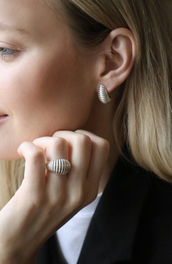 Croissant Silver Earrings