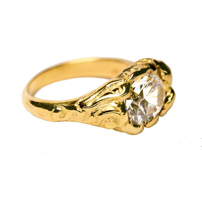 Pierścionek Złocony Xanadu Snow White