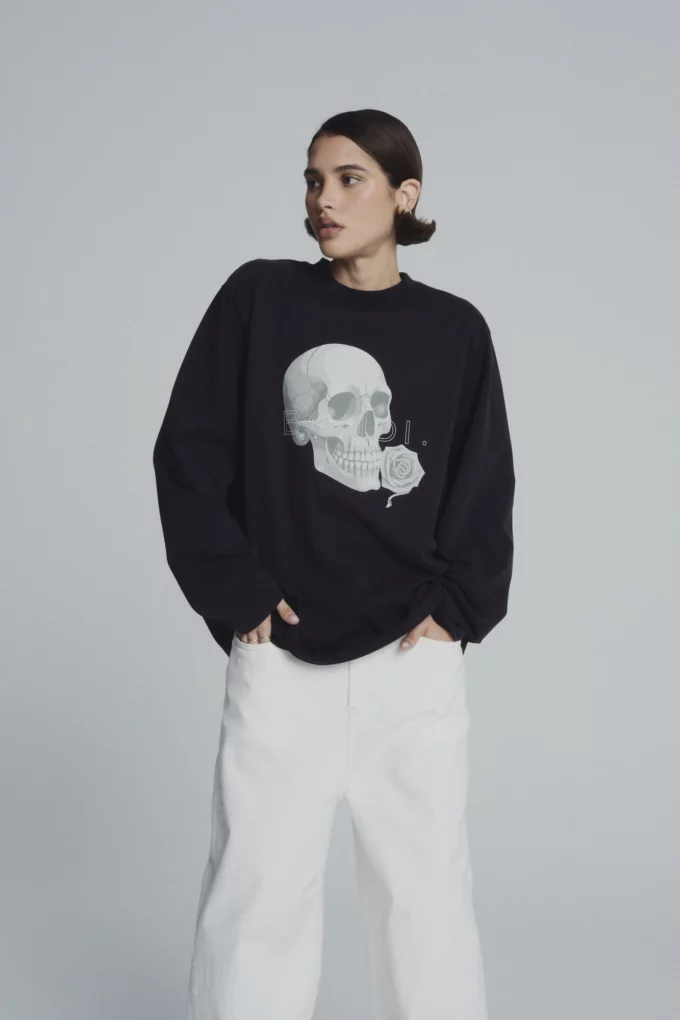 Longsleeve Scull Dark