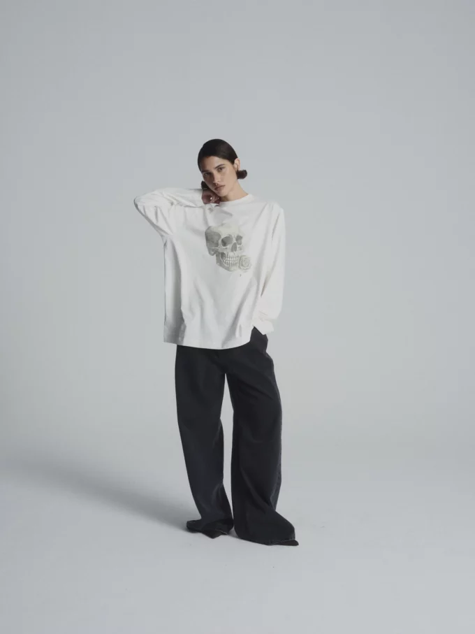 Longsleeve Scull Offwhite