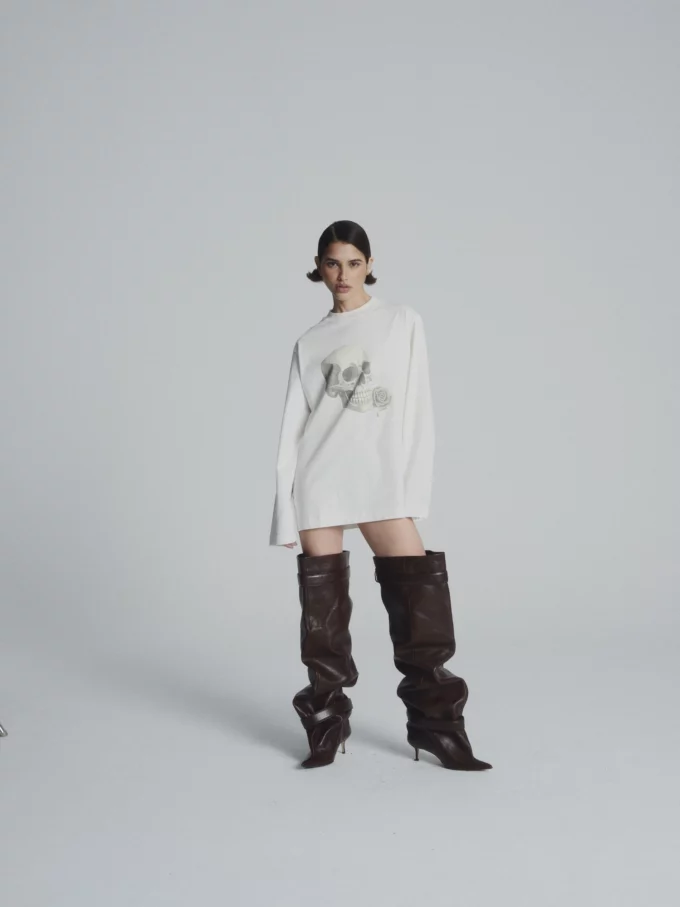 Longsleeve Scull Offwhite