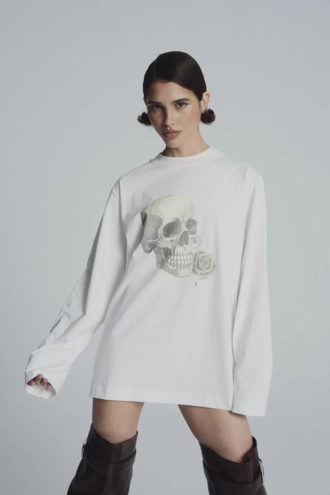 Longsleeve Scull Offwhite
