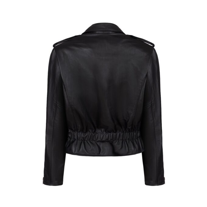 Liberté Retro Waister Biker Jacket in Black